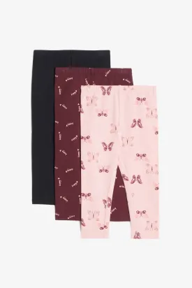 Prix pop, Lot de 3 leggings en coton - Bébé fille