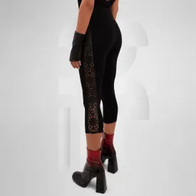 Psychedelic Laser-Cut Cotton Leggings