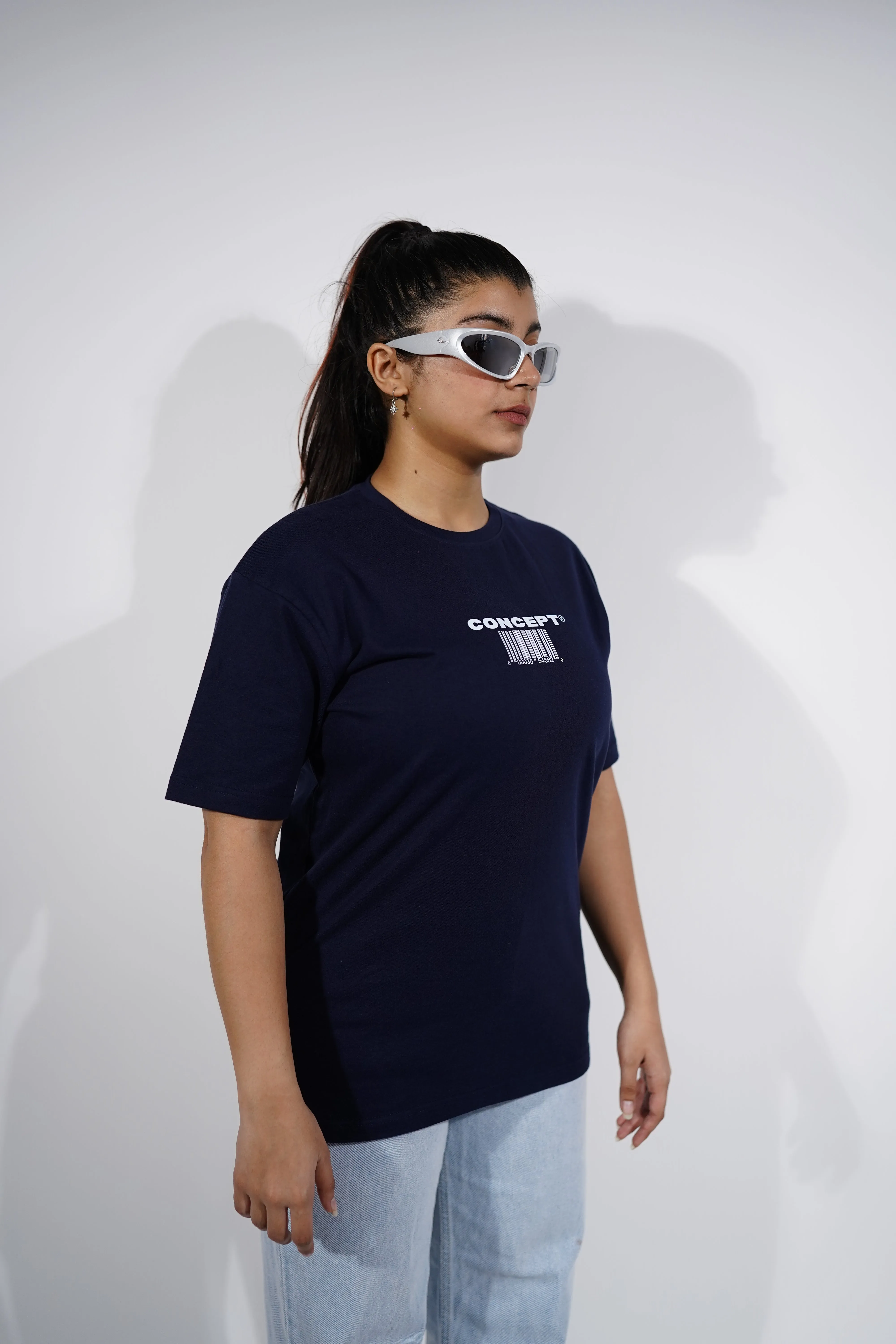 "Concept" Oversized Blue T-Shirt By DemonWear for Her