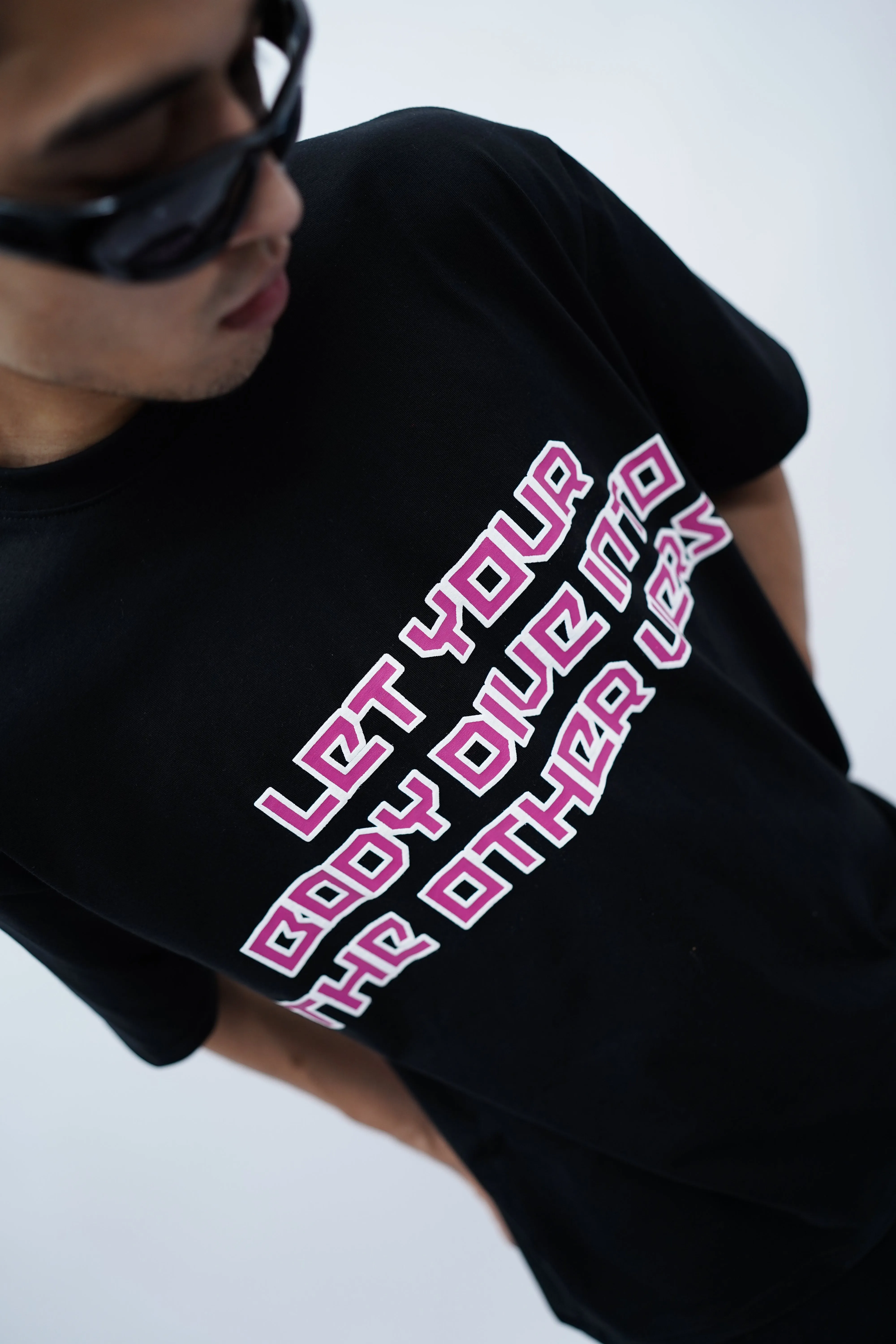 "Demon Verse" Oversized Puff Print Black T-Shirt By DemonWear for Him