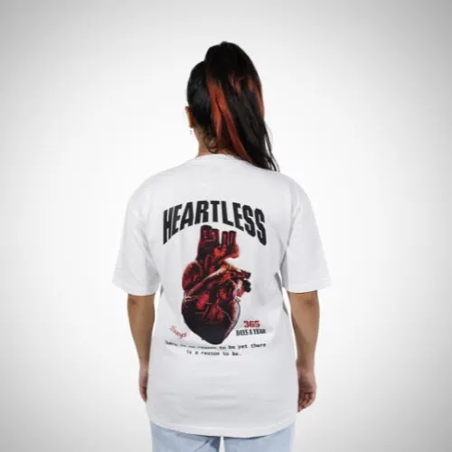 "Heartless" Relaxed White T-Shirt By DemonWear for Her