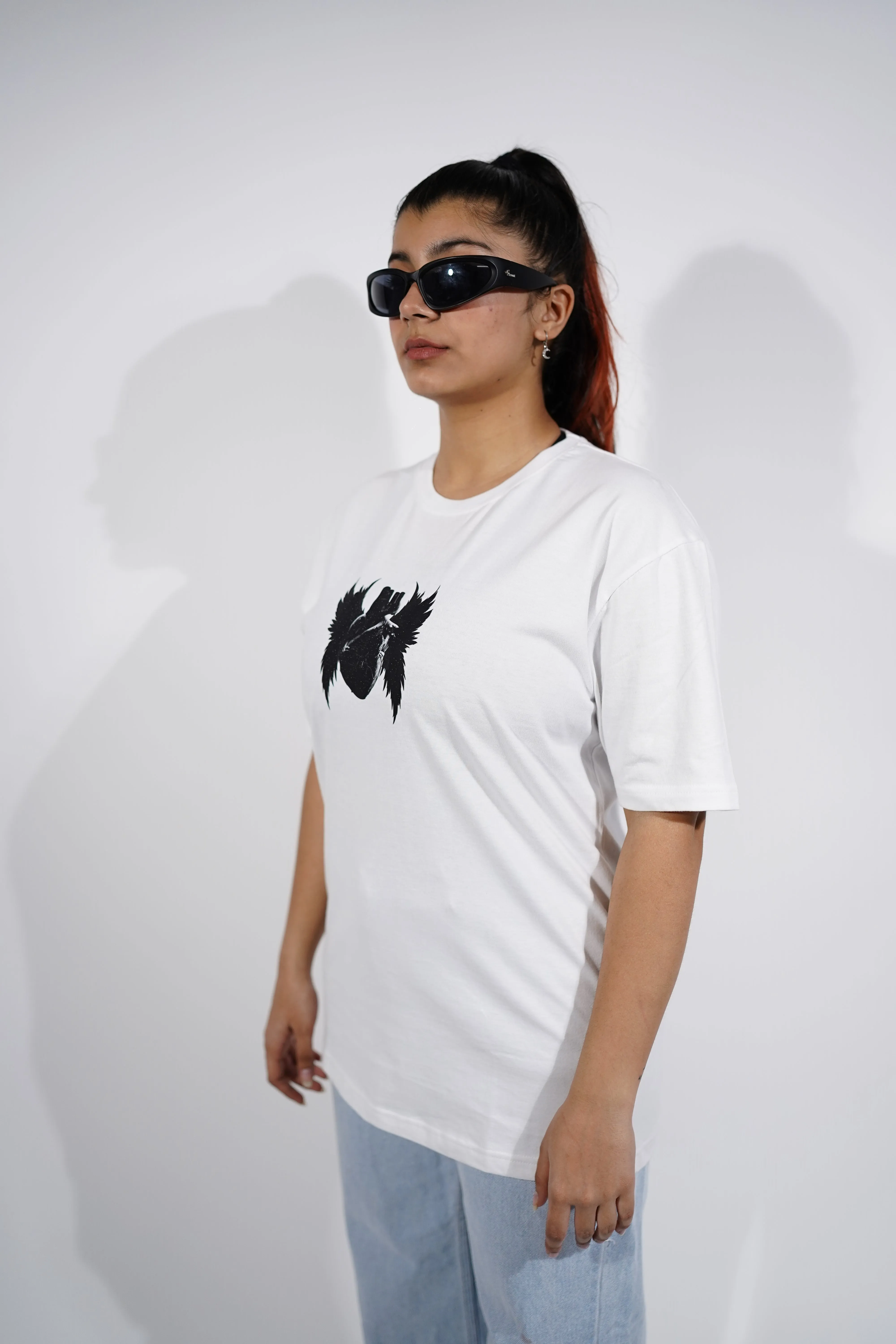 "Heartless" Relaxed White T-Shirt By DemonWear for Her