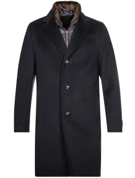 Rick Coat With Fur Collar And Insert Navy