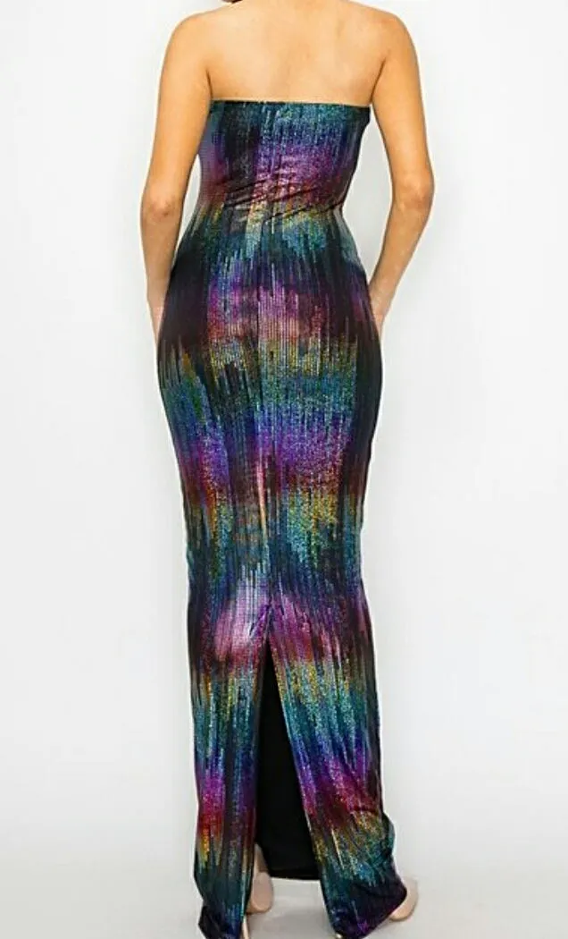 Shimmer Shimmer 1Pc Tube Top Stretch Holiday Maxi Dress