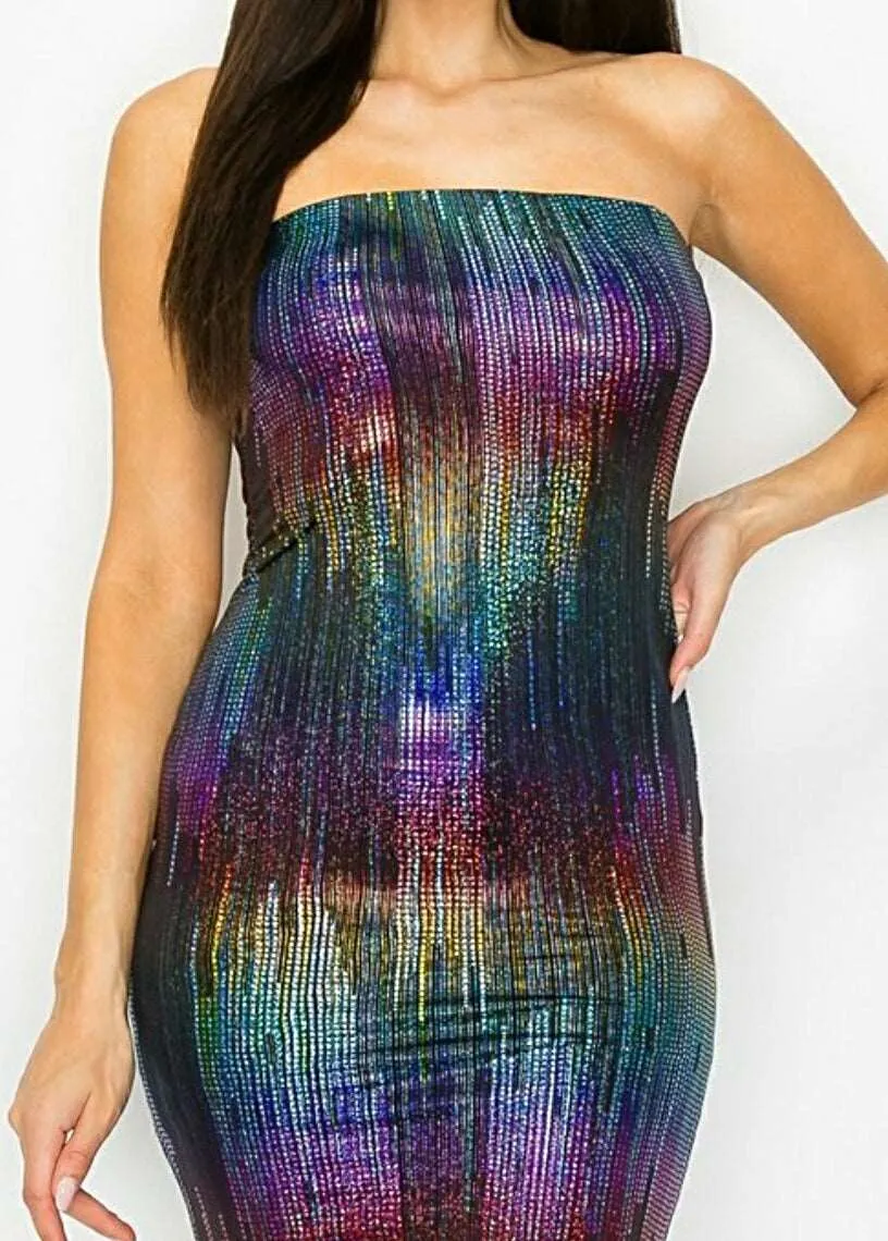 Shimmer Shimmer 1Pc Tube Top Stretch Holiday Maxi Dress