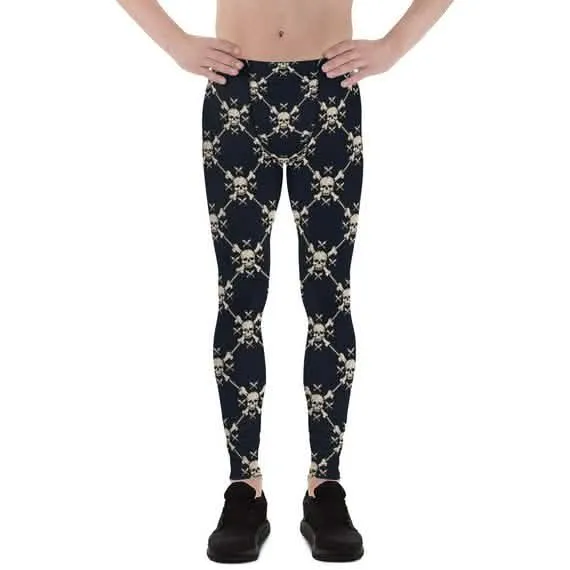 Skull Chain Graphic Men's High-Performance Active Leggings