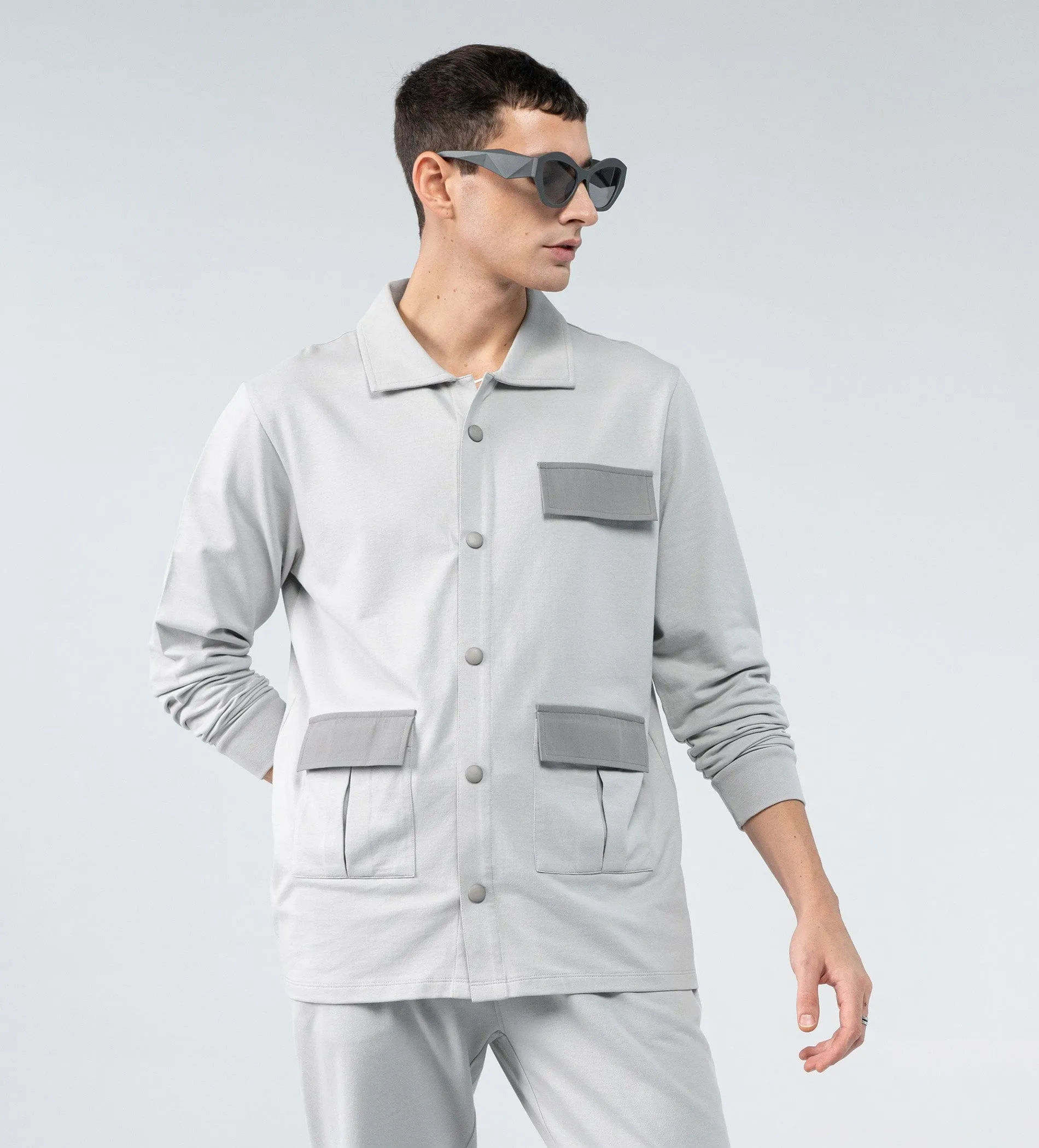 Sleek Knit Snap Shacket