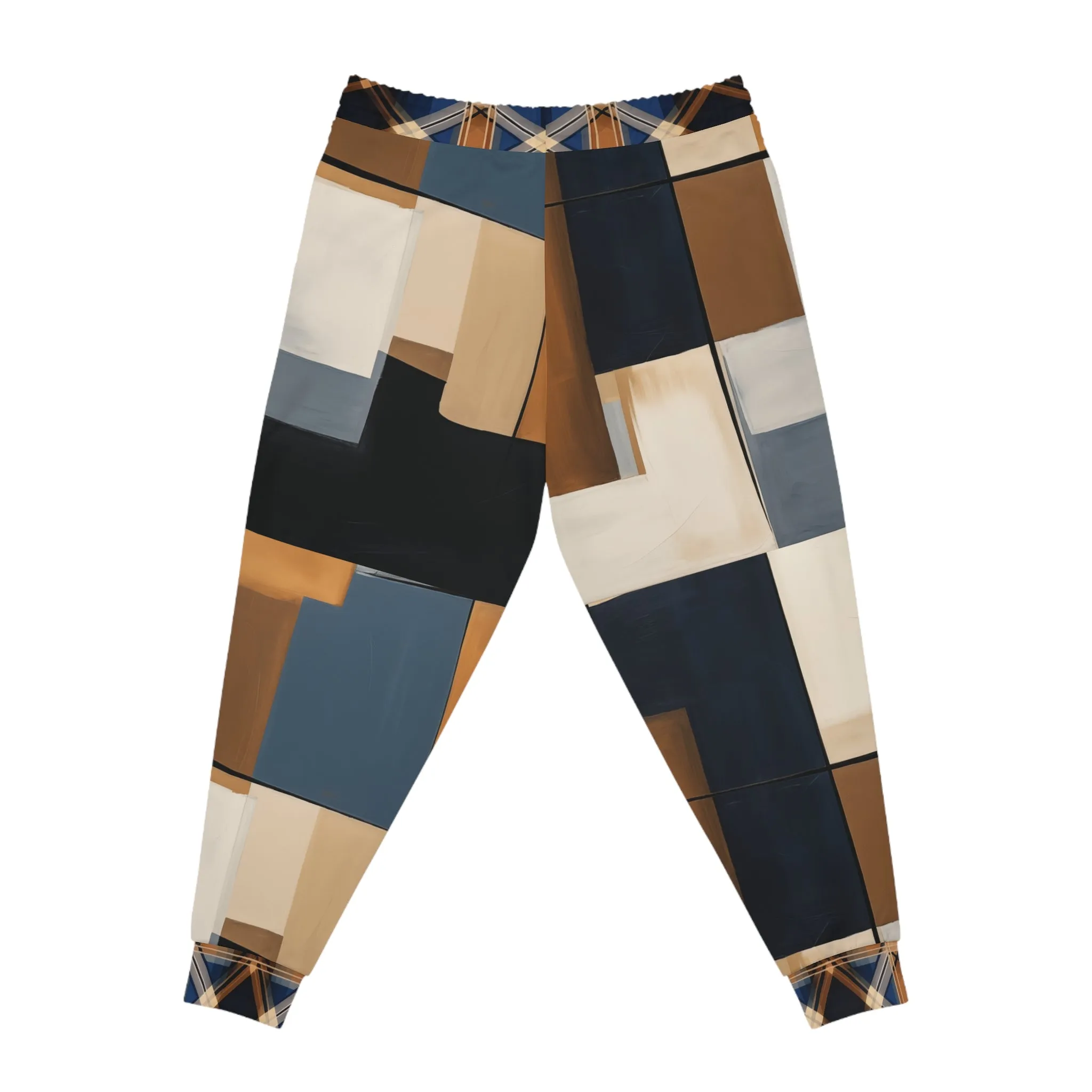 Stepping Stones in Blue Abstract Colorblock Eco-Poly Unisex Joggers