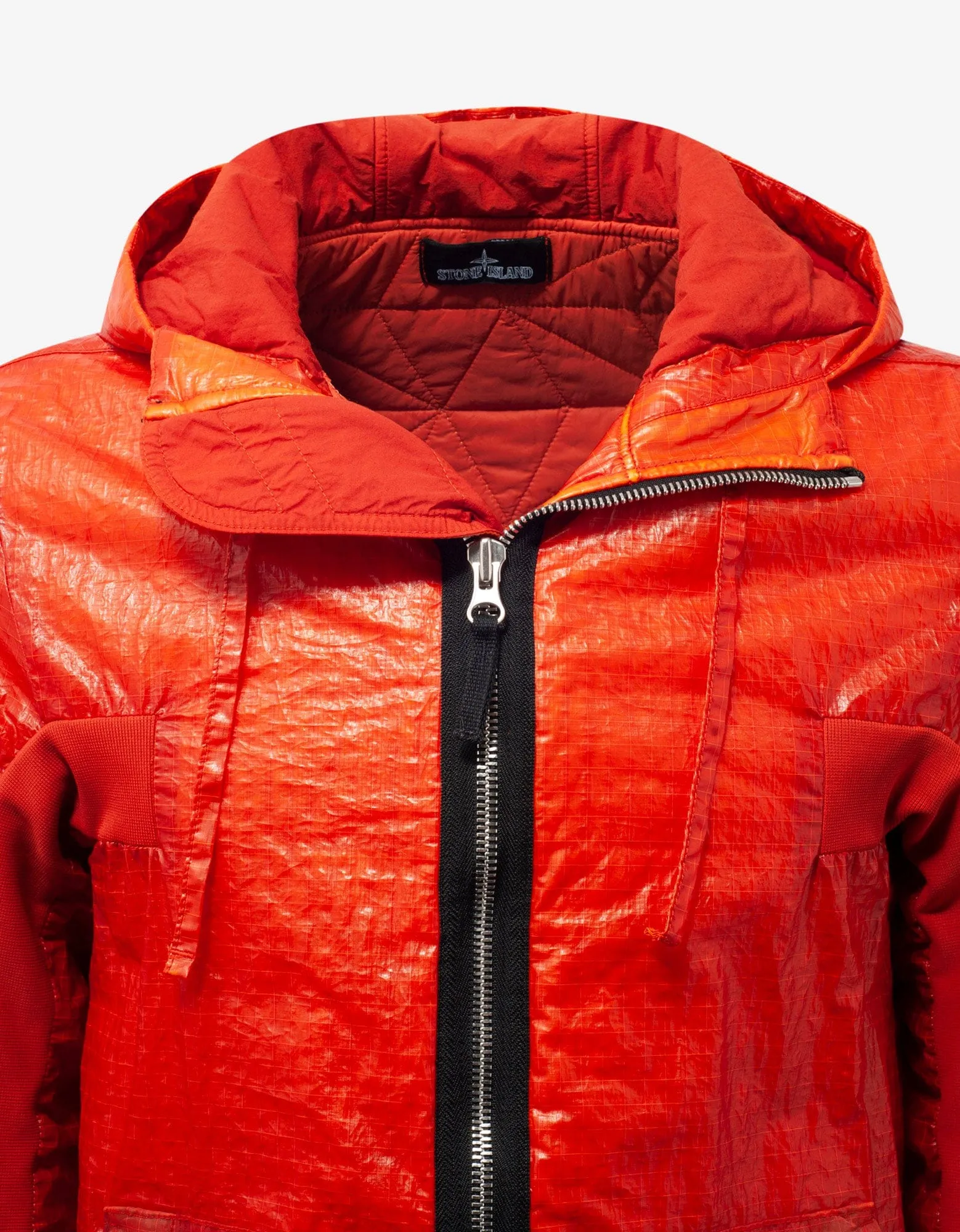 Stone Island Shadow Project Dual Grid Orange Nylon Parka