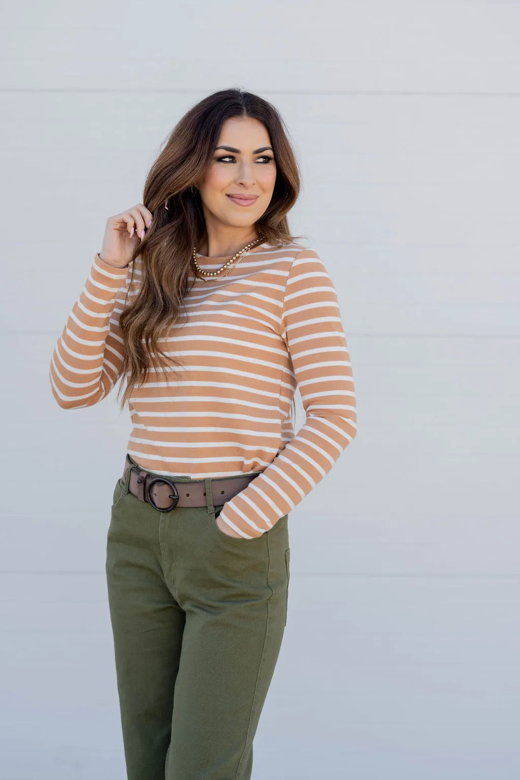 Striped Cotton Long Sleeve Tee