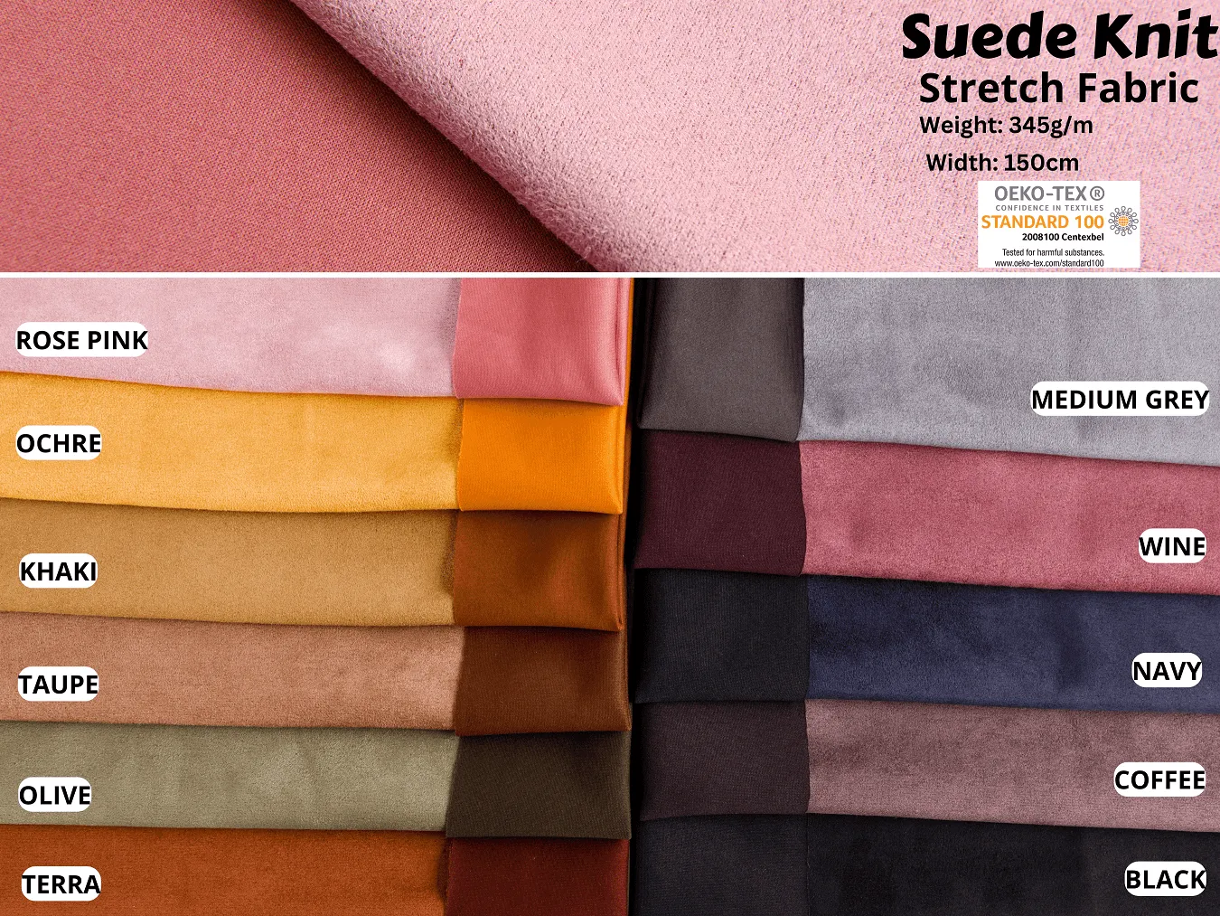 Suede Knit Stretch Fabric