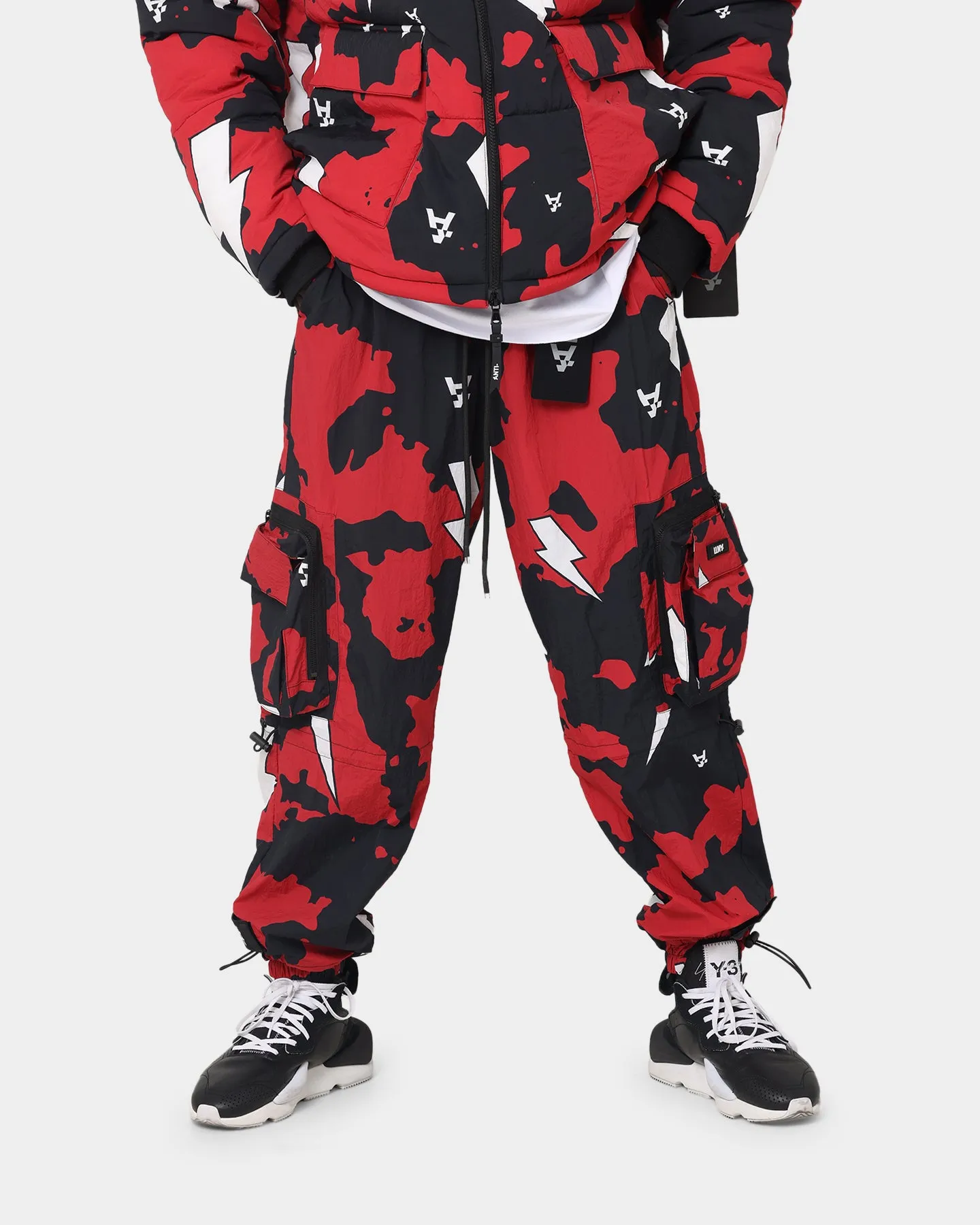 The Anti Order Storm Camo Track Joggers Black/Red/White