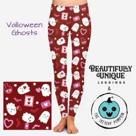 Valloween Ghosts (Exclusive) - The Sketchy Pumpkin Collab - High-quality Handcrafted Vibrant Leggings