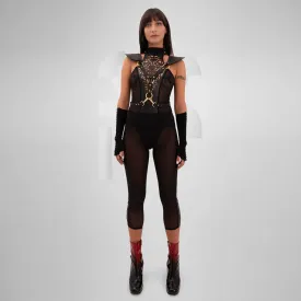 Vegan Laser-Cut Sheer Leggings