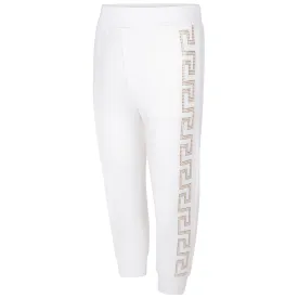 Versace Girls Ivory Cotton Joggers