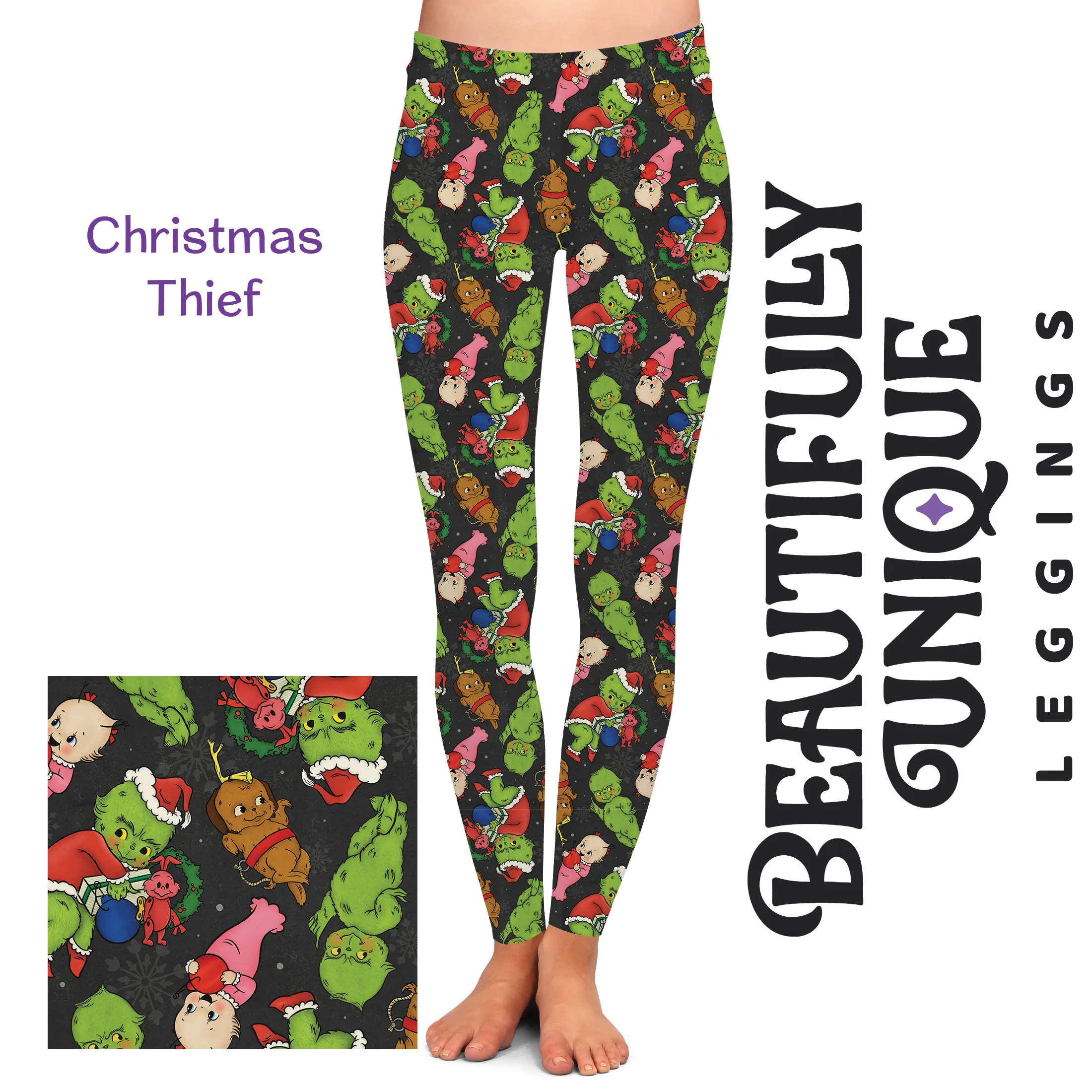 Vintage-Style Christmas Thief (Semi-Exclusive)  - High-quality Handcrafted Vibrant Leggings