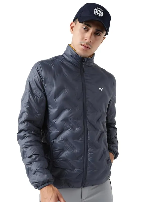 Wildcraft Men Polyester Down Jacket (Navy_Mustd, M)