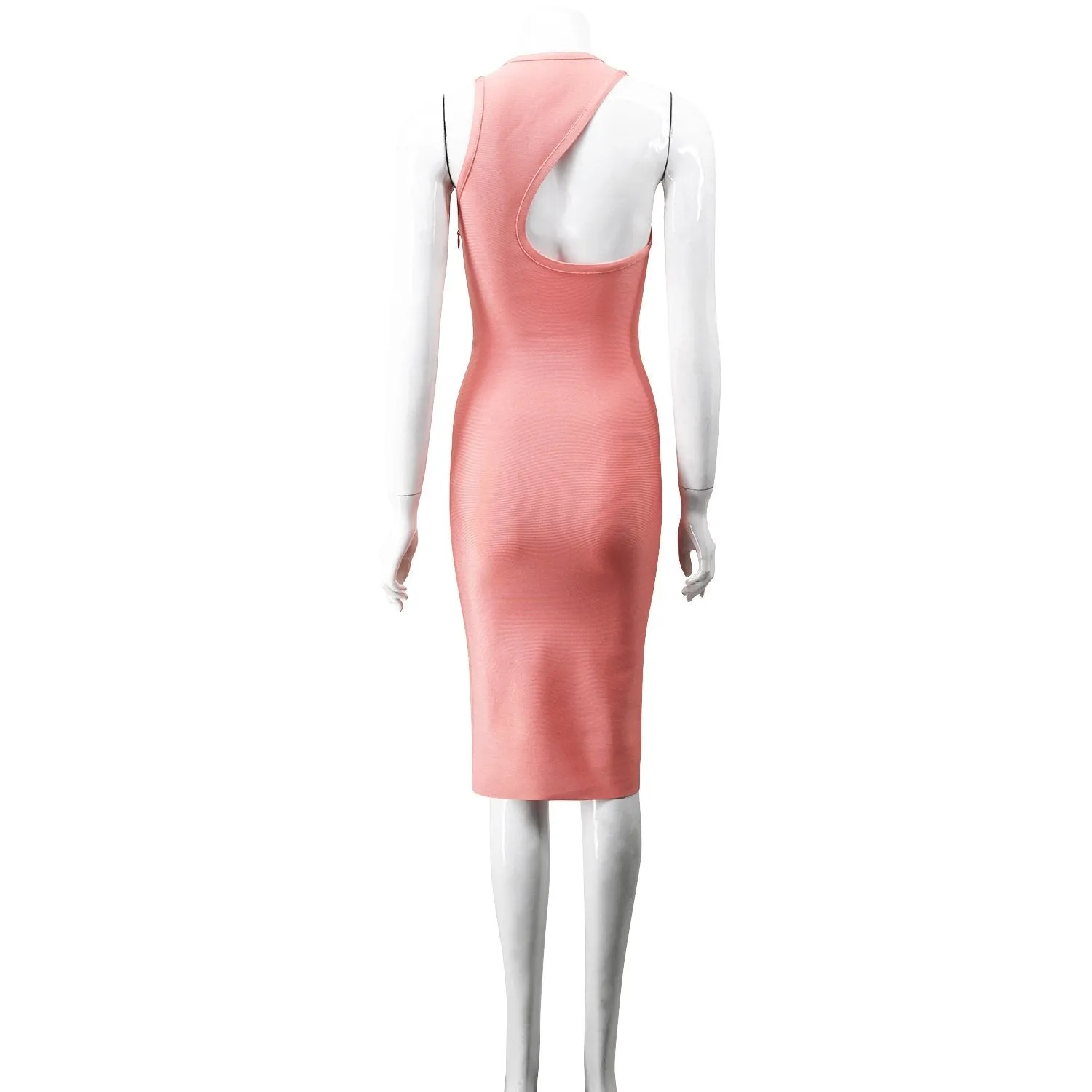 Winnal Sexy Women Pink Bandage Dress Halter Midi Bodycon Dress Rayon Dress