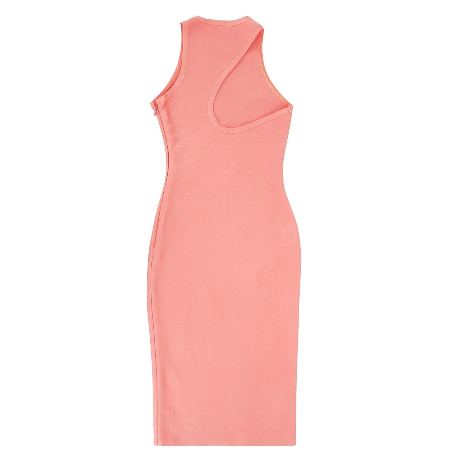 Winnal Sexy Women Pink Bandage Dress Halter Midi Bodycon Dress Rayon Dress