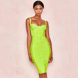 Winnal Womens Rayon Bandage Bodycon Party Dress Green