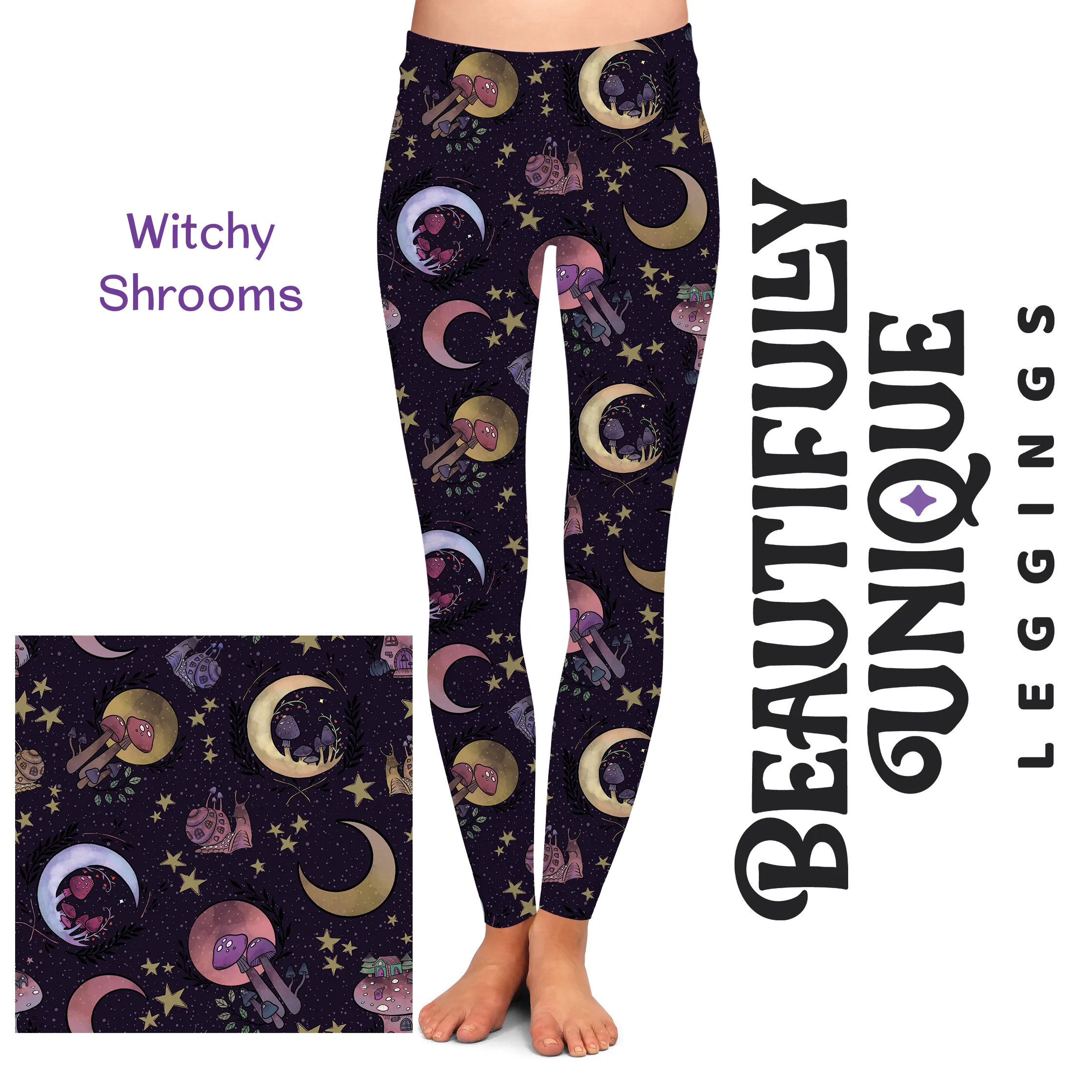 Witchy Shrooms - High-quality Handcrafted Vibrant Leggings