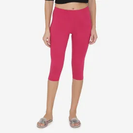 Women's Comfy Classy Capri Leggings - Fuchsia