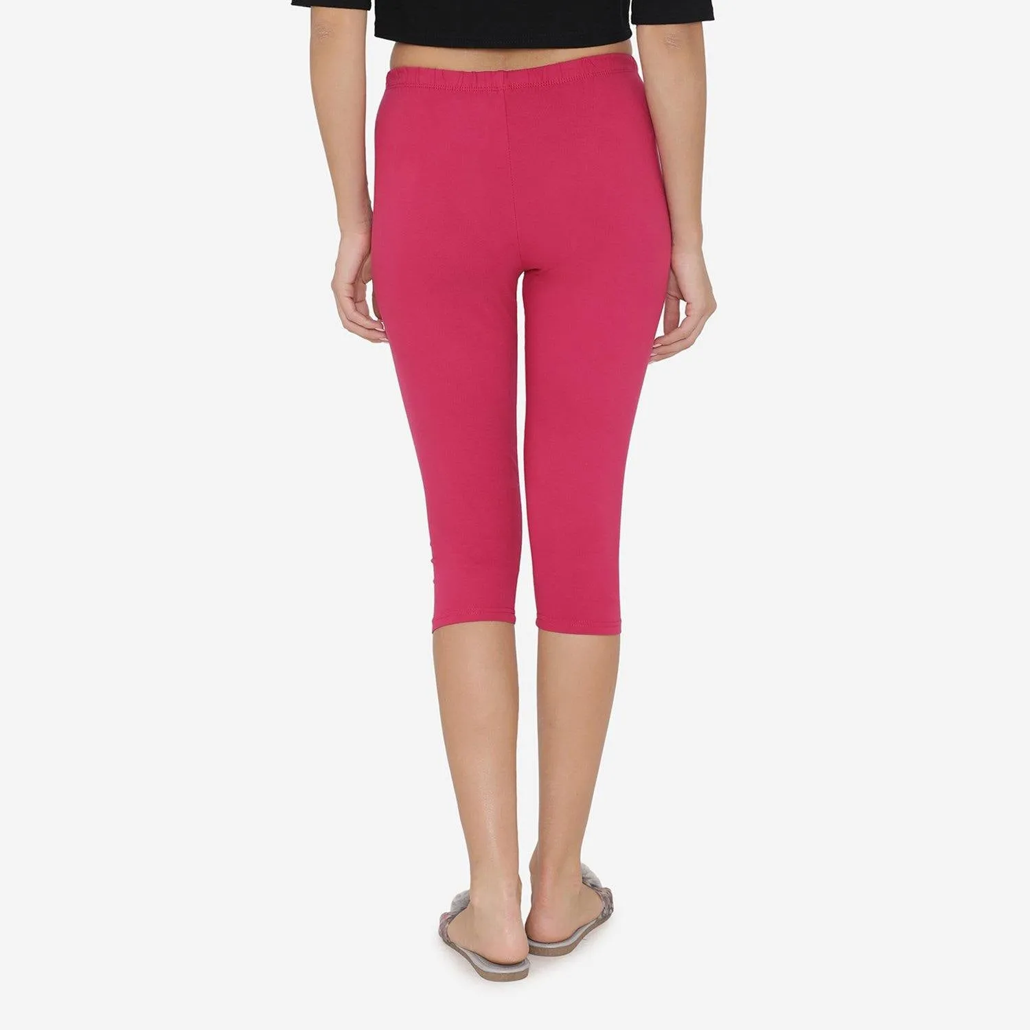 Women's Comfy Classy Capri Leggings - Fuchsia