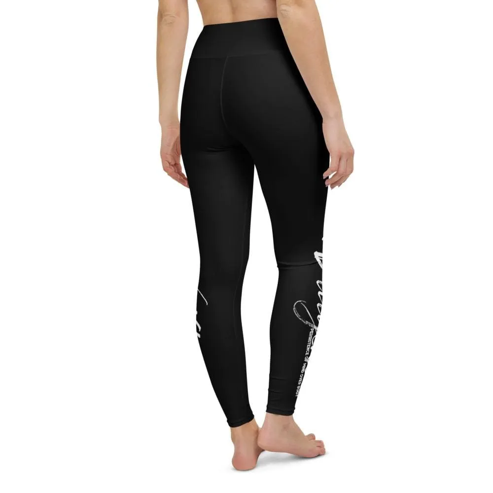 Womens High-waist Fitness Legging Yoga Pants, Diligence Script by inQue.Style