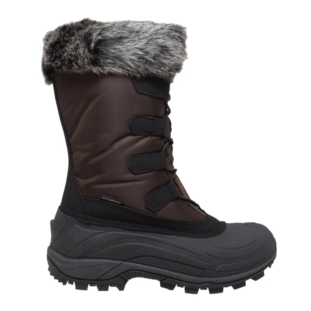 Women's Nylon Winter Brown Leather Boots