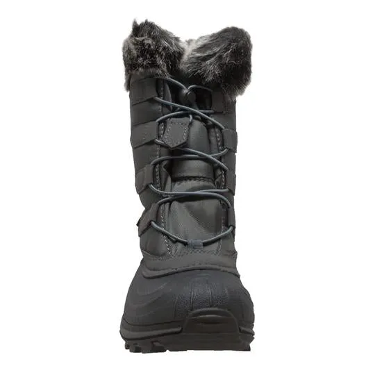 Women's Nylon Winter Grey Leather Boots