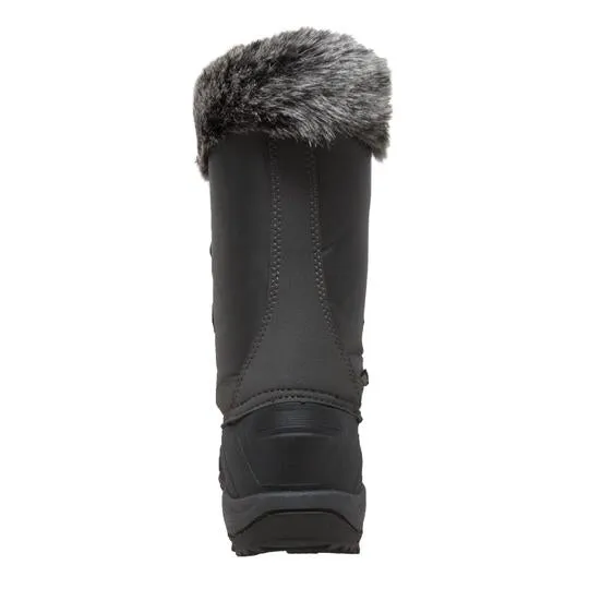 Women's Nylon Winter Grey Leather Boots