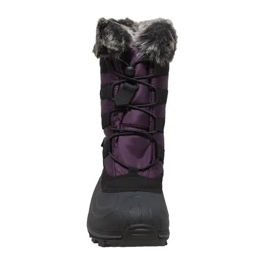 Women's Nylon Winter Purple Leather Boots