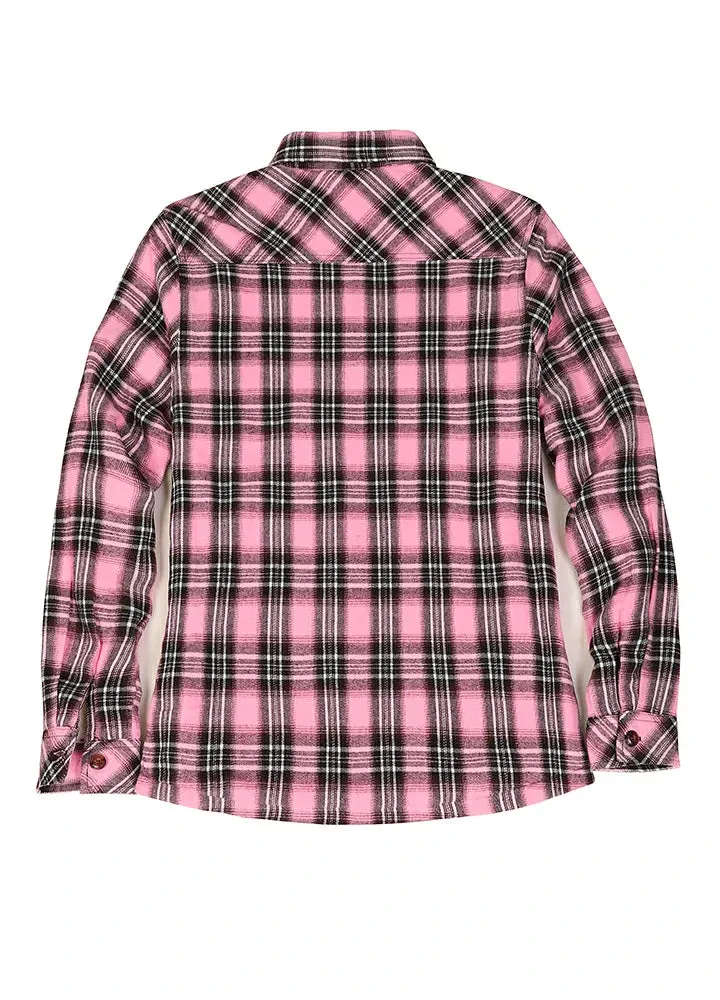 Women's Sherpa Lined Flannel Shirt Jacket,Button Down Flannel Shacket