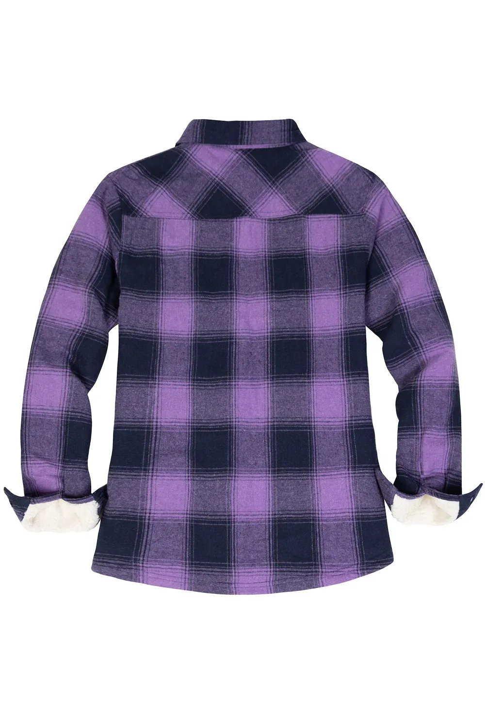 Women's Sherpa Lined Flannel Shirt Jacket,Button Down Flannel Shacket