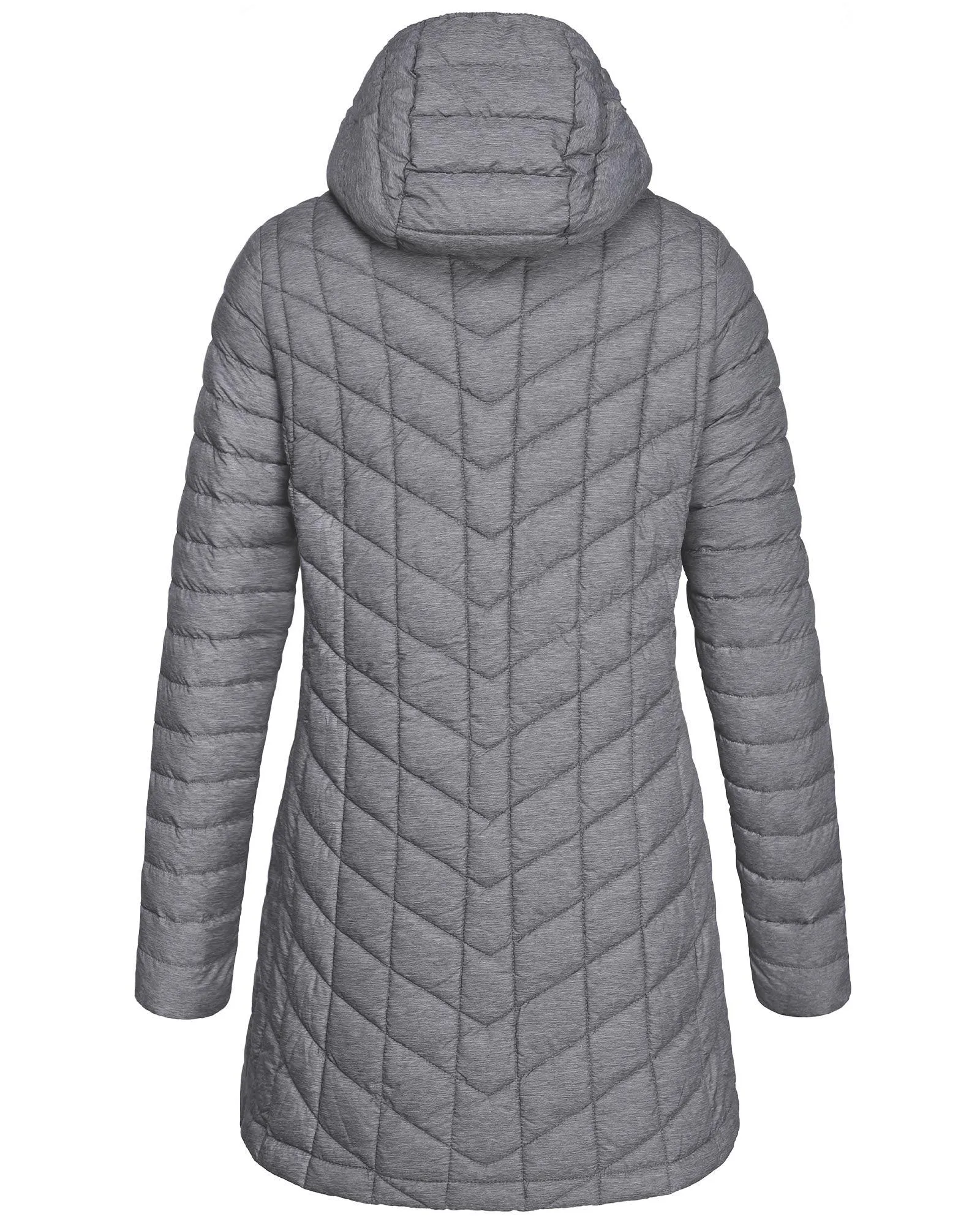 Women's Thermolite Long Hooded Puffer Jacket with 3 Pockets: 2.09 lbs 3000mm W/P index