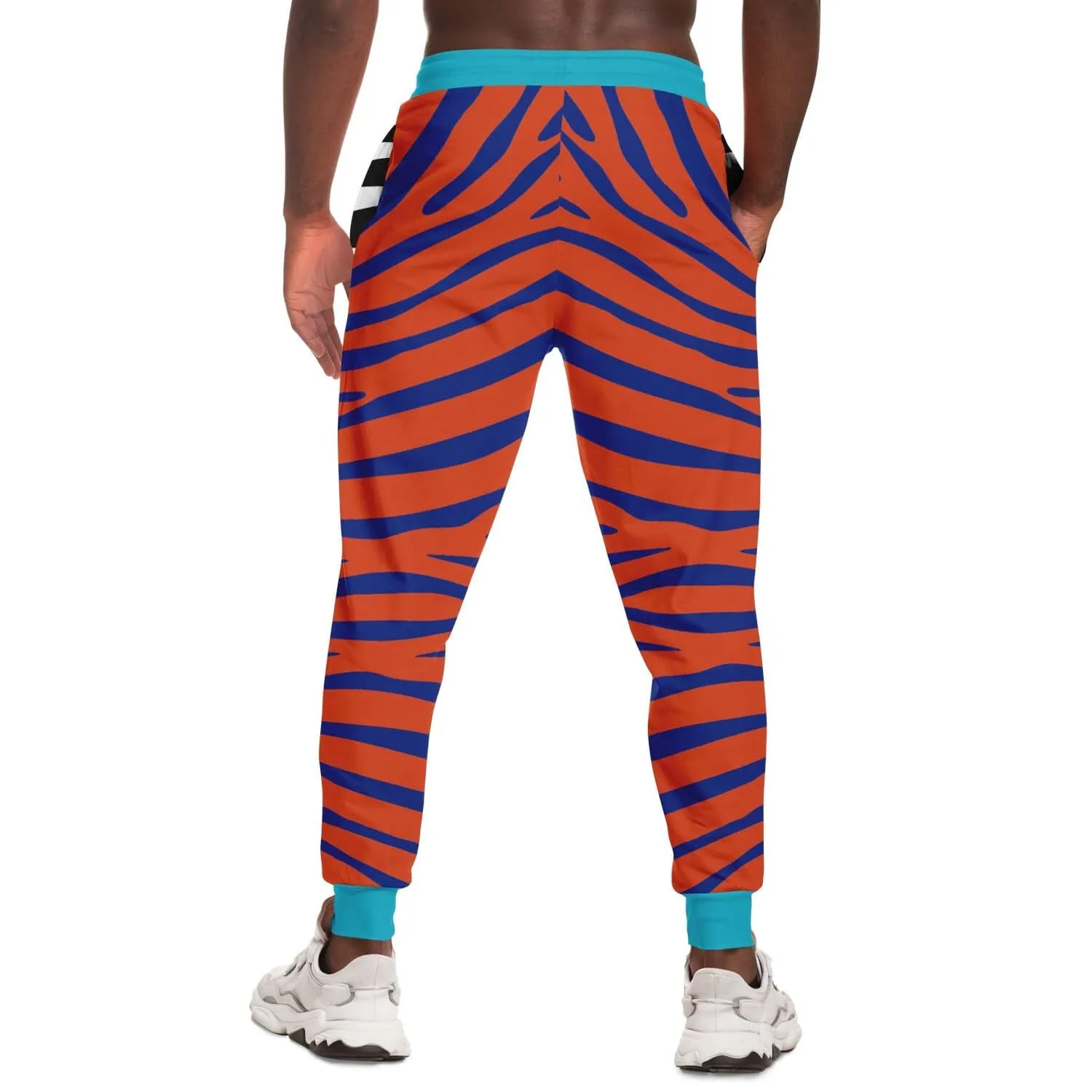 Zebra in Orange Electric Eco-Poly Unisex Joggers