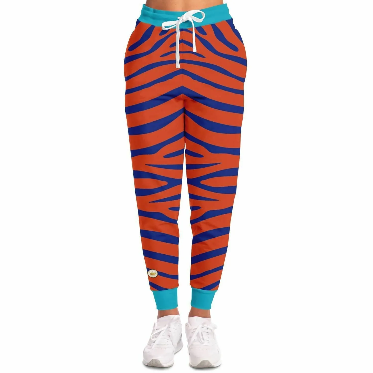 Zebra in Orange Electric Eco-Poly Unisex Joggers