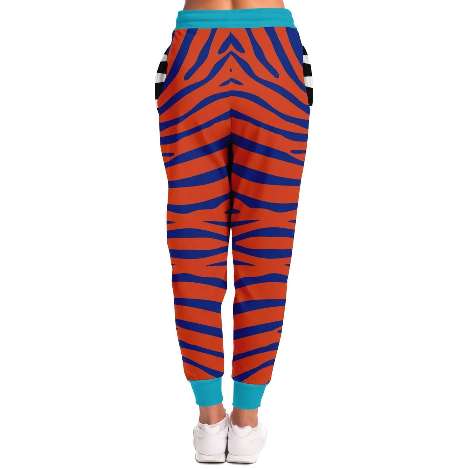 Zebra in Orange Electric Eco-Poly Unisex Joggers