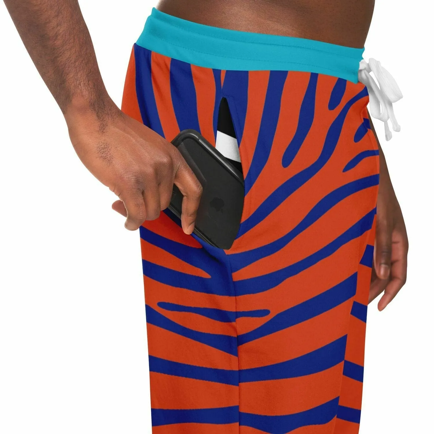 Zebra in Orange Electric Eco-Poly Unisex Joggers