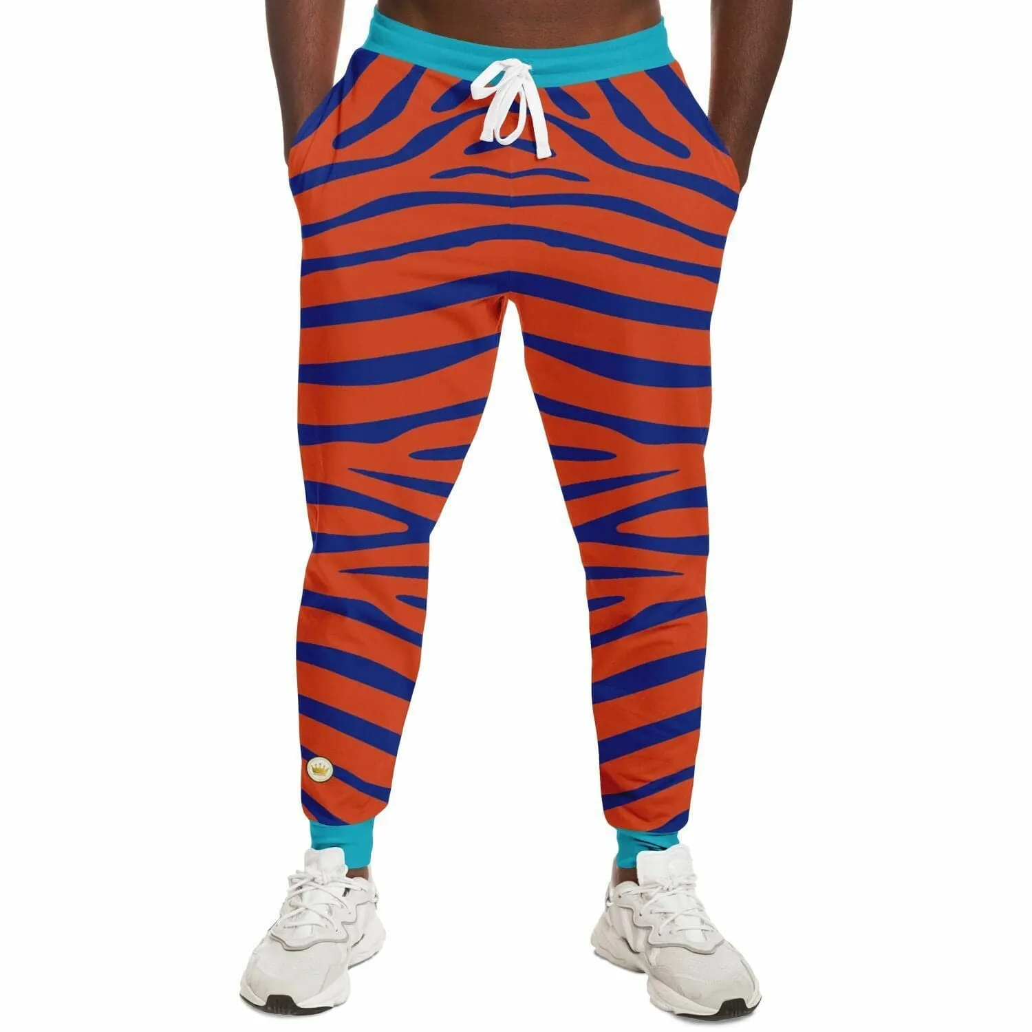 Zebra in Orange Electric Eco-Poly Unisex Joggers